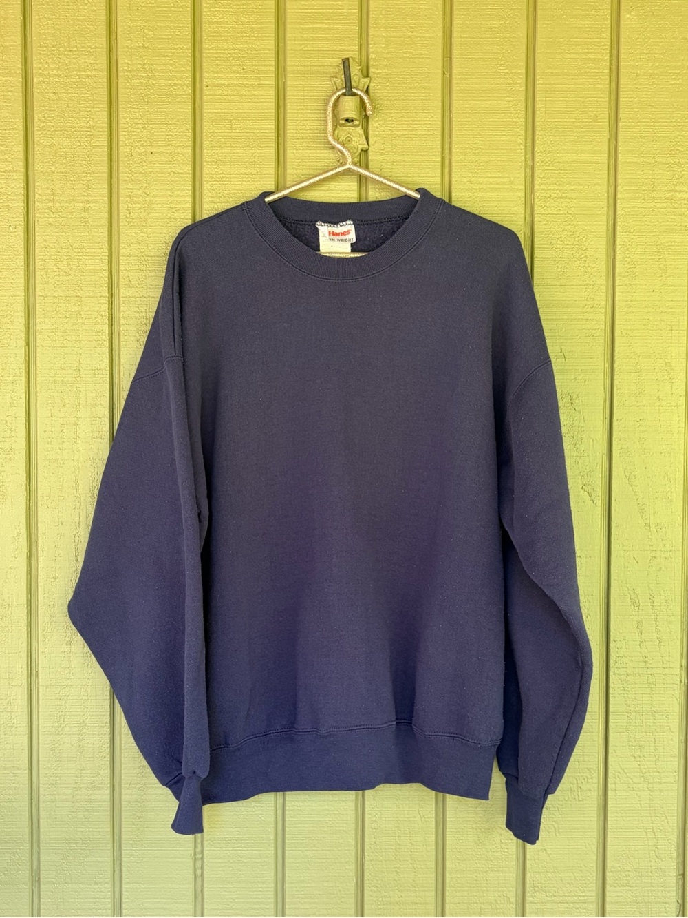 Vintage 90s Hanes Premium Weight Blank Crewneck Sweatshirt Navy Blue XL EUC